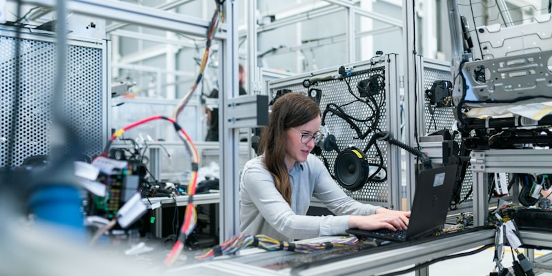 Worker in manufacturing facility